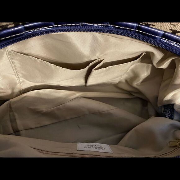 Genna De Rossi Purse, Tan, Brown & Dark Blue/Dark Purplish. (P05) - Picture 8 of 15